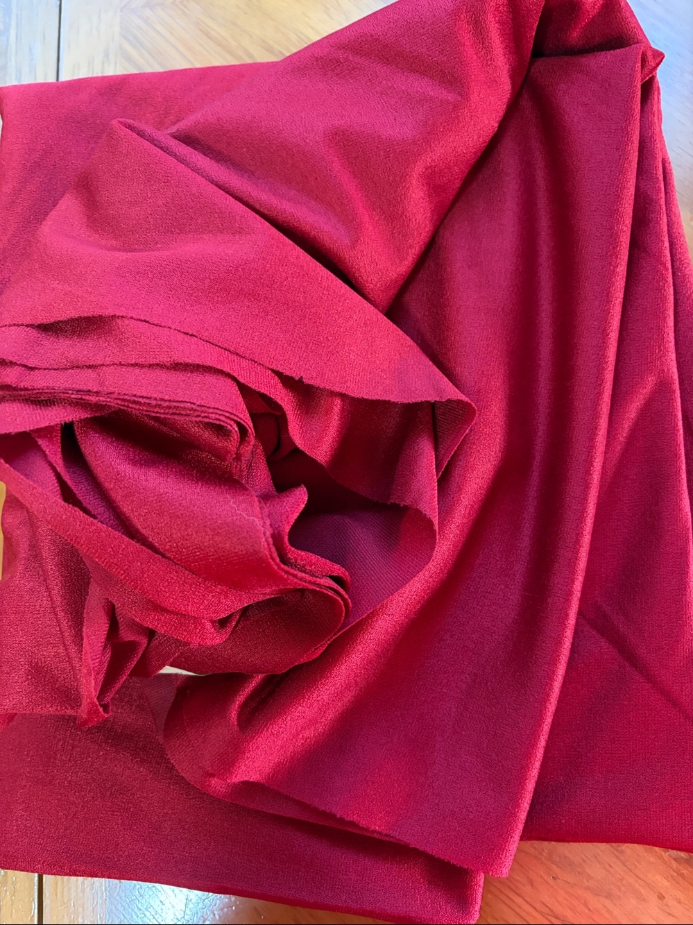 Fabric, 52” x 145”, Burgundy Red Polyester Knit